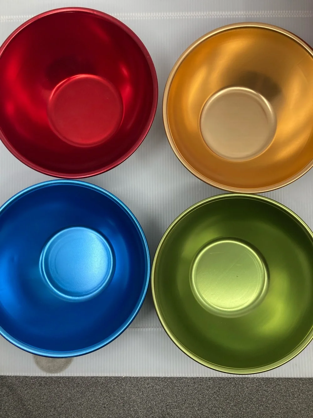 Vintage MCM Rainbow Snack Set by Regal Anodized Aluminum Bowls Set of 5